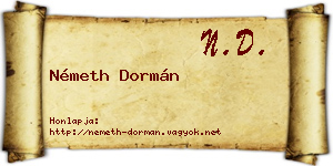 Németh Dormán névjegykártya